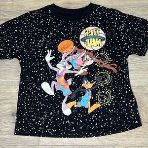 SPACE JAM Looney Tunes Bugs Bunny Taz Daffy Graphic Tee T-Shirt Boys Size Small
